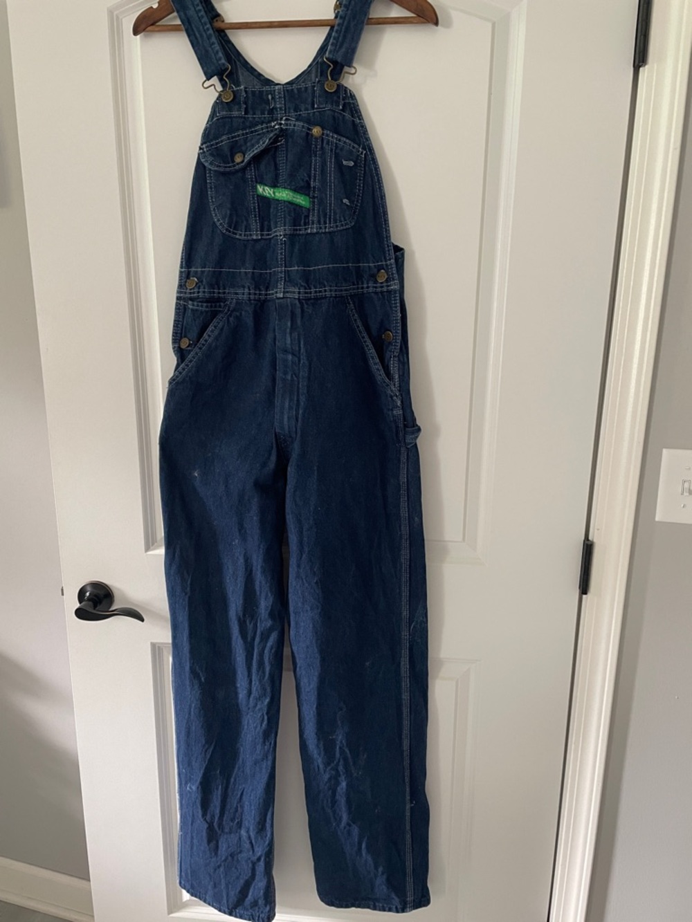 Relaxed Dark Blue Denim Overalls - Classic Workwear Style